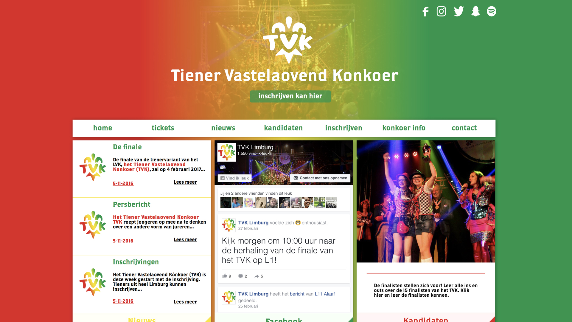Tiener Vasteloavend Konkoer redesign